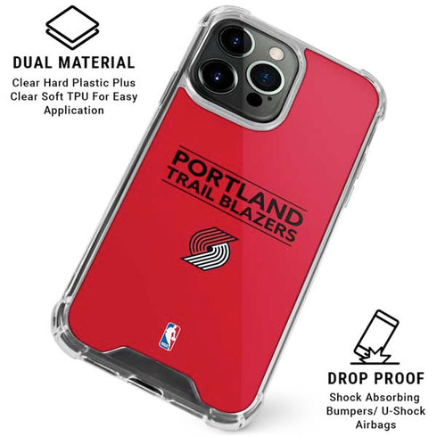NBA Portland Trail Blazers Standard - Red iPhone 16 Pro Clear Case